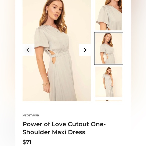 Promesa Power of Love Cutout One-Shoulder Maxi Dress SZ LG - Picture 11 of 11